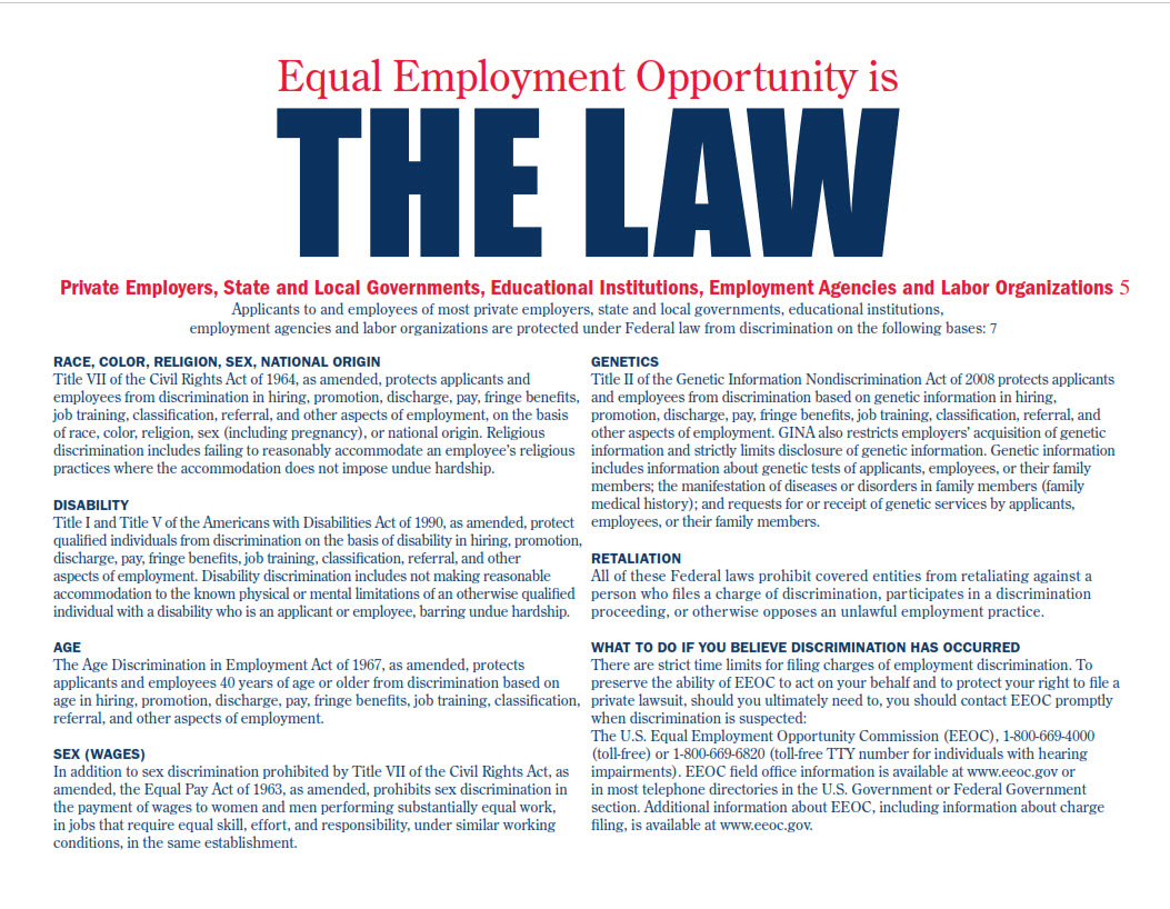 EEO is the Law Poster & Supplement Roseburg Forest Products
