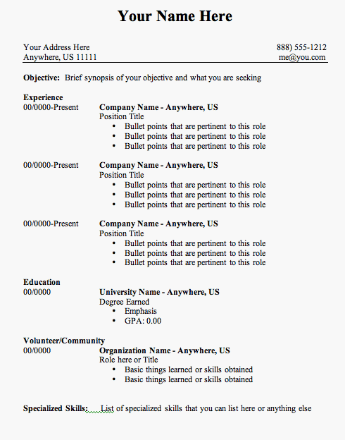 Article on resume