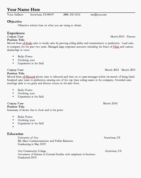 Article on resume